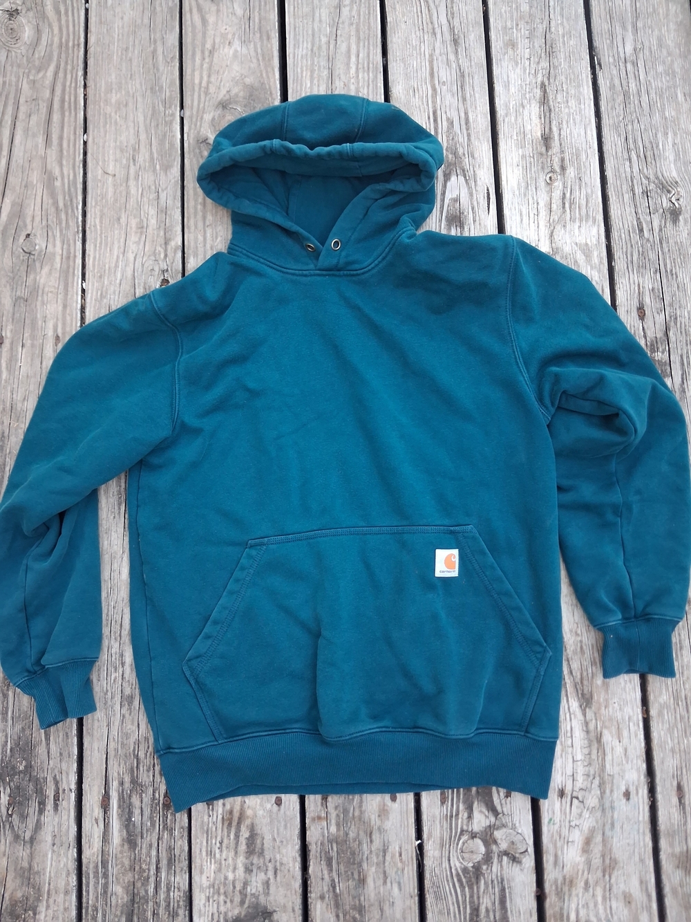 Carhartt Teal Rain Defender Hooded Sweatshirt Loose Fit M